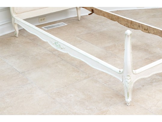 Pair Of Chic French Style Carved And Painted Twin Bed Frames, Ca. 1920