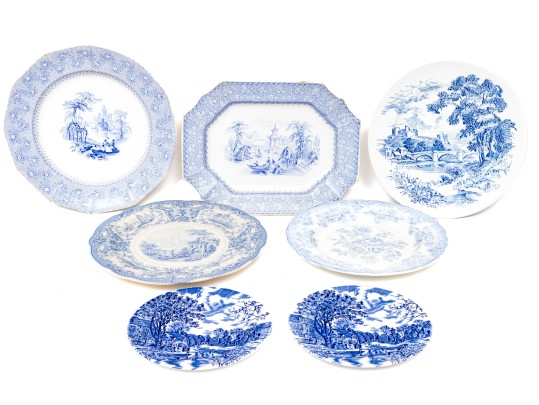 Variety Of Blue And White Transferware China Incl. Johnson Bros, Wedgwood, Formosa