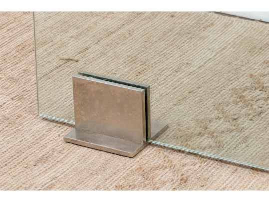 Contemporary Glass And Steel Firescreen 