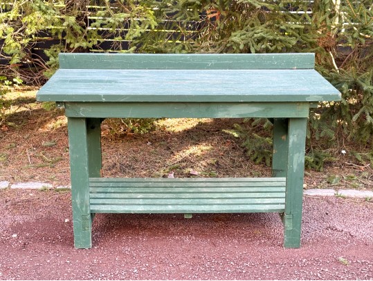 Green Finished Wooden Work Table