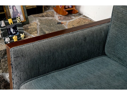 Vintage Wood Framed Upholstered Sofa