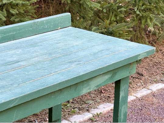 Green Finished Wooden Work Table