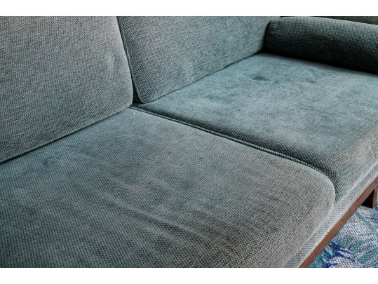 Vintage Wood Framed Upholstered Sofa