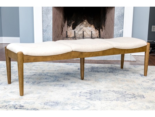 Stylish Mid-Century Modern Upholstered Bench