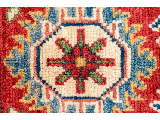 Hand-Knotted Pakistan Kazak Wool Scatter Rug, 2' X 3', New