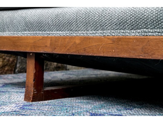 Vintage Wood Framed Upholstered Sofa