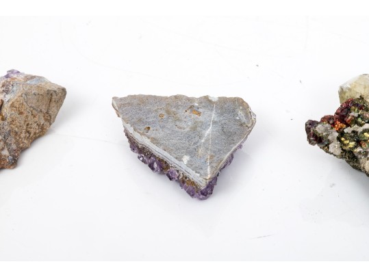 Amethyst With Chalcopyrite And Calcite Samples, 0.25 Lbs.