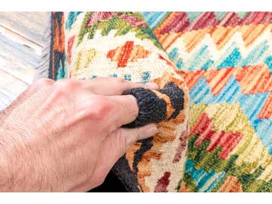 Hand Woven Wool Pakistan Kazak Carpet, 4' X 6'-4