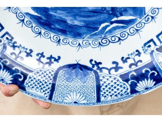 Chinese Export Blue Willow Porcelain Charger, 20th C.