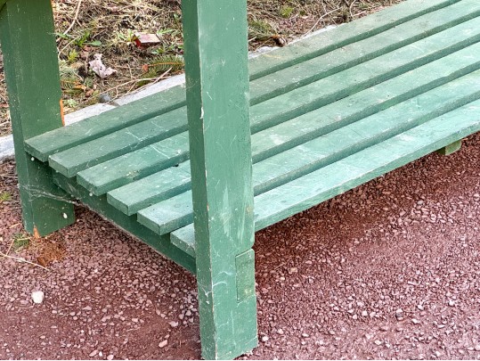 Green Finished Wooden Work Table