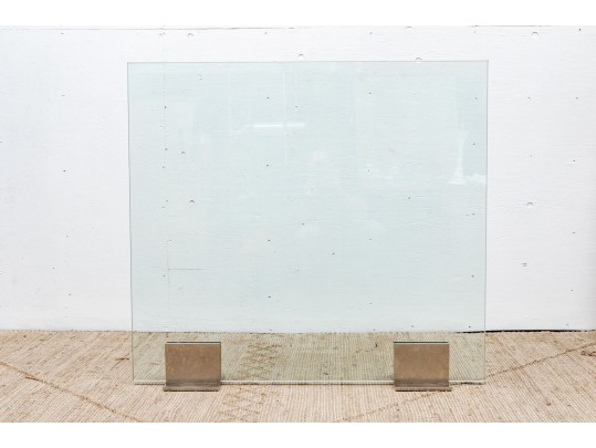 Contemporary Glass And Steel Firescreen 
