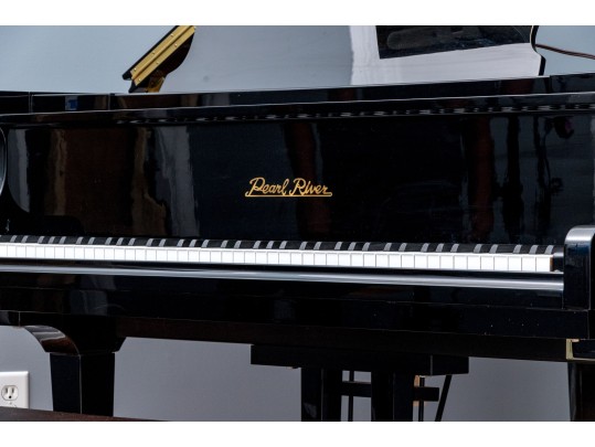 Pearl River Baby Grand Black Lacquered Piano With Piano Stool