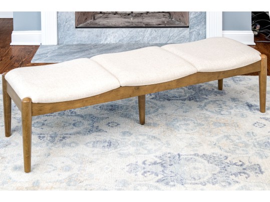 Stylish Mid-Century Modern Upholstered Bench