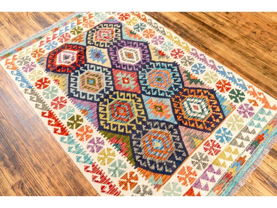 Hand Woven Wool Pakistan Kazak Carpet, 4' X 6', New