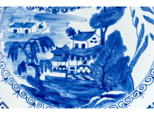 Chinese Export Blue Willow Porcelain Charger, 20th C.