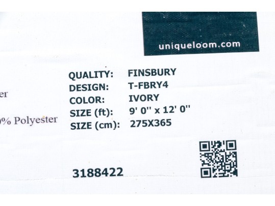 Finsbury Collection Loomed Polypropylene & Polyester Carpet, 9' X 12'