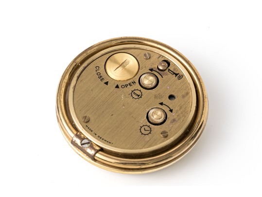Tiffany & Co. Round Gold Tone Travel Alarm Clock