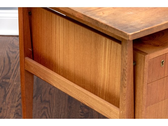 Mid Century Vintage Danish Teak Desk, Attributed To Arne Vodder