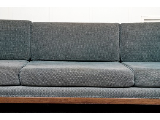 Vintage Wood Framed Upholstered Sofa