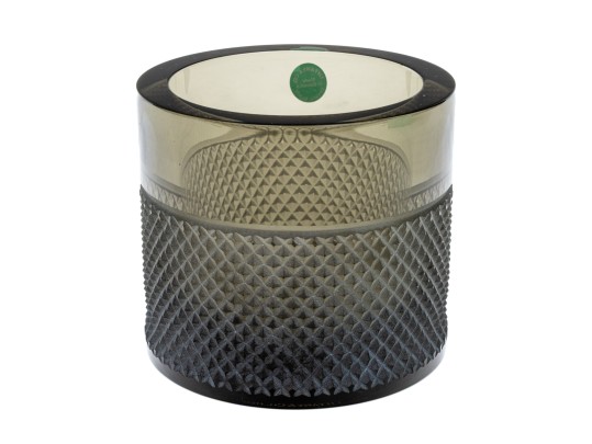 Tiffany & Co. Candle Holder In Smoky Crystal, Boxed