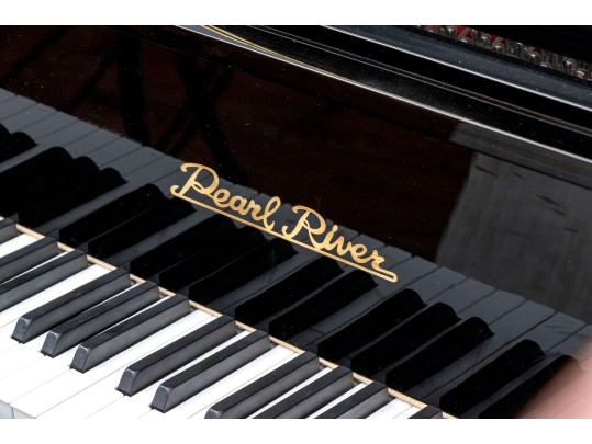 Pearl River Baby Grand Black Lacquered Piano With Piano Stool