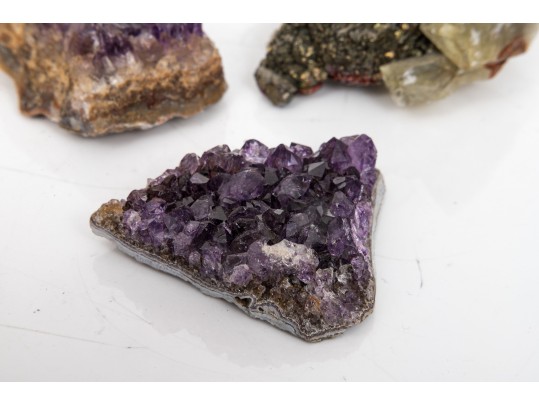 Amethyst With Chalcopyrite And Calcite Samples, 0.25 Lbs.