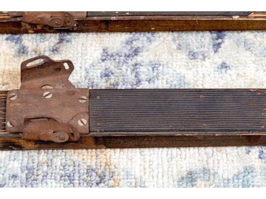 Two Pairs Of Vintage Wooden Downhill Skis
