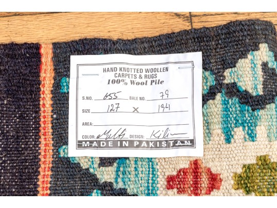 Hand Woven Wool Pakistan Kazak Carpet, 4' X 6'-4