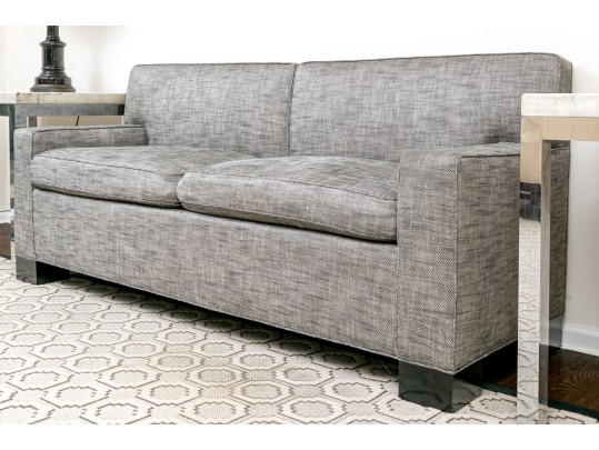 Handsome Narrow Upholstered Settee