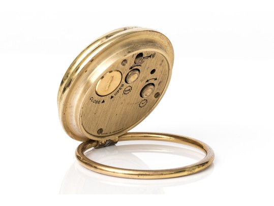 Tiffany & Co. Round Gold Tone Travel Alarm Clock