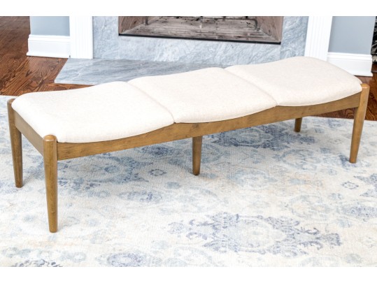Stylish Mid-Century Modern Upholstered Bench