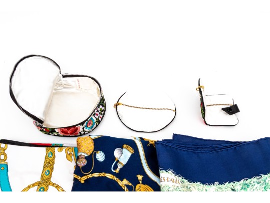 Collection Of Assorted Costume Jewelry Pieces And Scarves