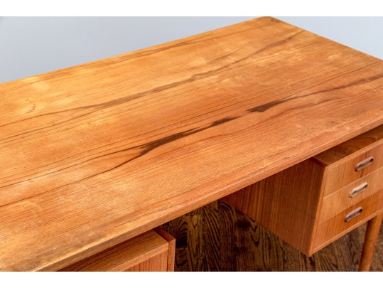 Mid Century Vintage Danish Teak Desk, Attributed To Arne Vodder