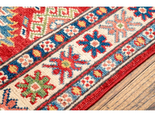 Hand-Knotted Pakistan Kazak Wool Scatter Rug, 2' X 3', New