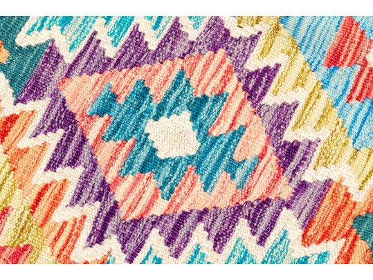 Hand Woven Wool Pakistan Kazak Carpet, 4' X 6'-4