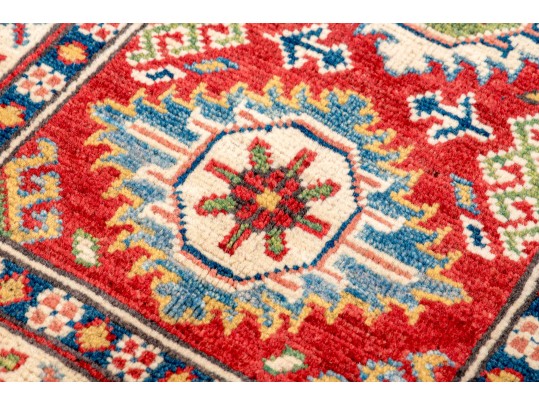 Hand-Knotted Pakistan Kazak Wool Scatter Rug, 2' X 3', New