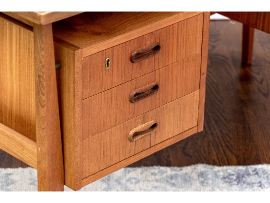 Mid Century Vintage Danish Teak Desk, Attributed To Arne Vodder