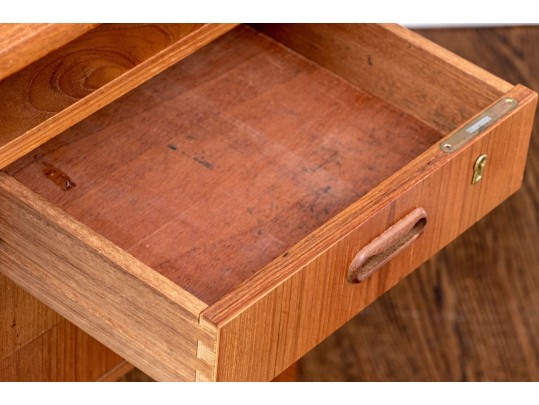 Mid Century Vintage Danish Teak Desk, Attributed To Arne Vodder