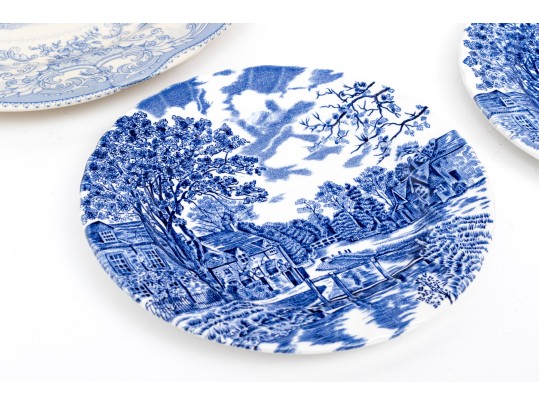 Variety Of Blue And White Transferware China Incl. Johnson Bros, Wedgwood, Formosa