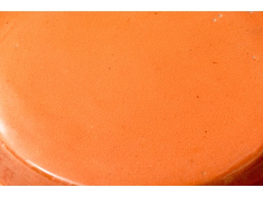Vibrant Orange Pair Of Chinese Ceramic Garden Stools