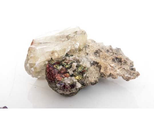 Amethyst With Chalcopyrite And Calcite Samples, 0.25 Lbs.
