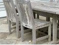 Smith And Hawken Teak Trestle Dining Table With Six Teak Dining Chairs