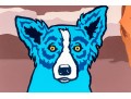 George Rodrigue (American [LA], 1944-2013) Ltd. Ed. Silkscreen On Paper, Blue Dogs And Cow Skull