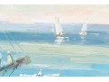 E. Veret Signed Oil On Canvas, Ship Docked In A Harbor