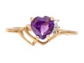 10k Yellow Gold Purple Amethyst Heart Ring, Size 7-
