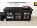 Handsome Wood And Glass Media Cabinet