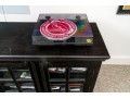 Handsome Wood And Glass Media Cabinet