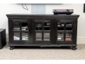 Handsome Wood And Glass Media Cabinet