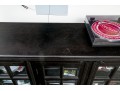 Handsome Wood And Glass Media Cabinet