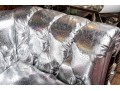 Fabulous Silver Upholstered Chesterfield Style Sofa